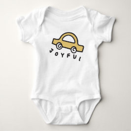 Body Para Bebé Camiseta Amarilla de Coche Alegre Dibujada a Mano