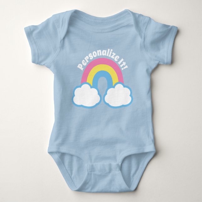 Body Para Bebé Camiseta arco iris retro (Anverso)
