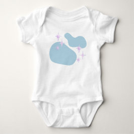 Body Para Bebé Camiseta Azul Moderna y Pacífica con Estrellas