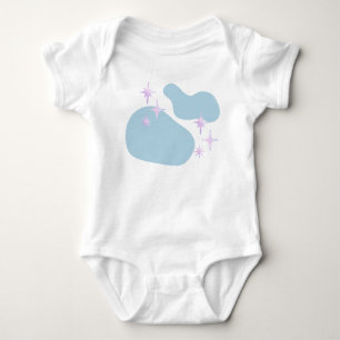 Body Para Bebé Camiseta Azul Moderna y Pacífica con Estrellas