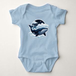 Body Para Bebé Camiseta ballena de nube flotante con estrellas