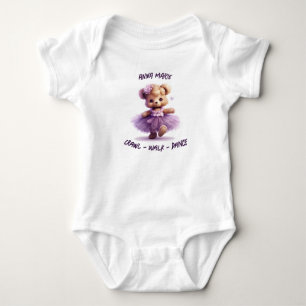 Body Para Bebé Camiseta Bebé Blanco con oso bailable