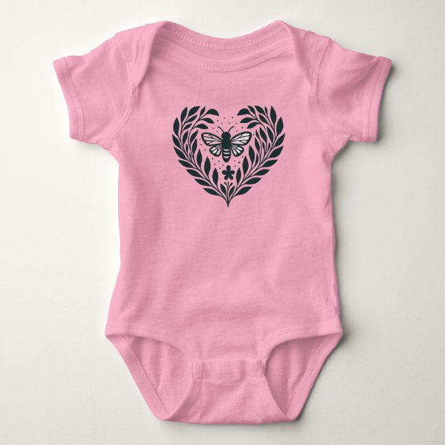 Body Para Bebé Camiseta bebé Mariposa y ramas (Anverso)
