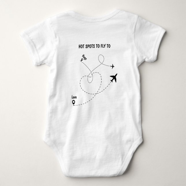 Body Para Bebé Camiseta blanca piloto (Reverso)