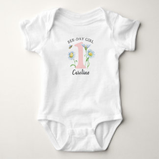 Body Para Bebé Camiseta/Body de Chica Cumpleaños Abeja con Rosas