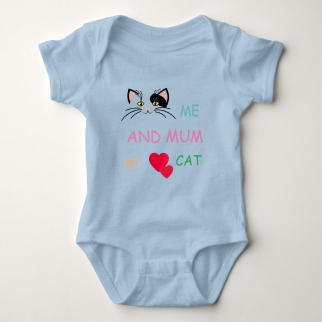Body Para Bebé Camiseta CAT Baby para mí Y AMO (Anverso)