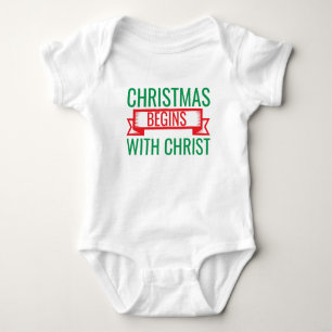 Body Para Bebé Camiseta con capucha Christmas Begins with Christ-