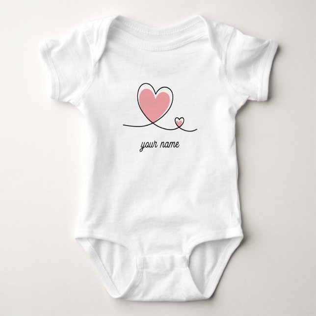 Body Para Bebé Camiseta con diseño de corazón (Anverso)