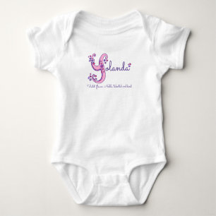 Body Para Bebé Camiseta con el nombre de niña Yolanda y significa