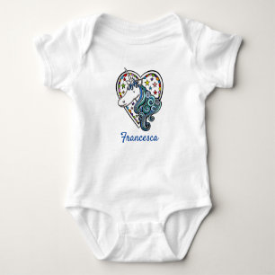 Body Para Bebé Camiseta Corazón de Unicornio