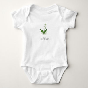 Body Para Bebé Camiseta de acuarela de flor de nacimiento de viol