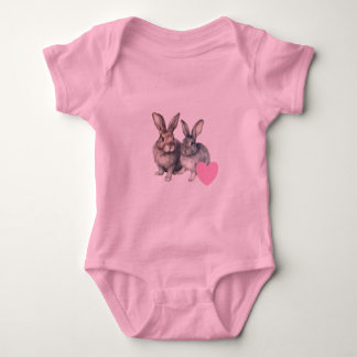 Body Para Bebé Camiseta de amor de conejito bebé