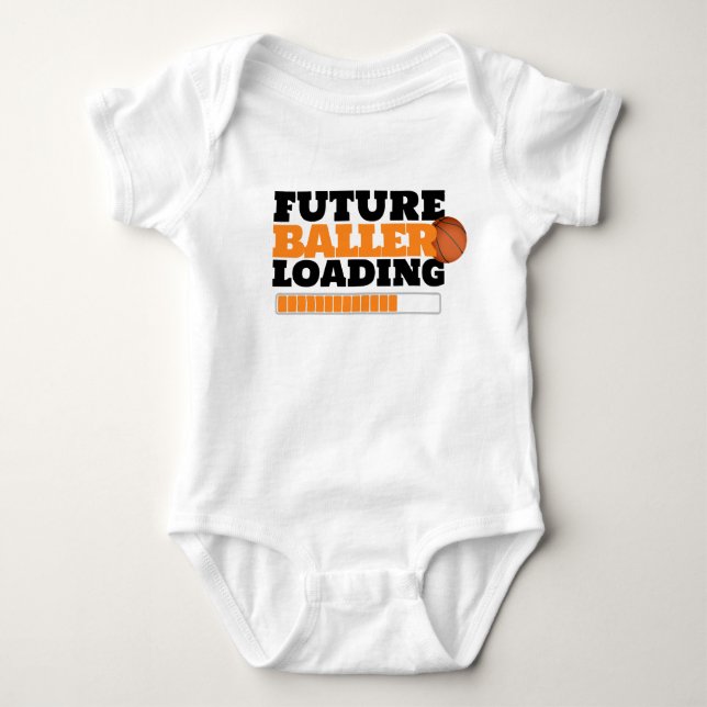 Body Para Bebé Camiseta de baloncesto Future Baller Loading (Anverso)