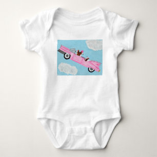 Body Para Bebé Camiseta de Basset Hounds en Convertible Rosa