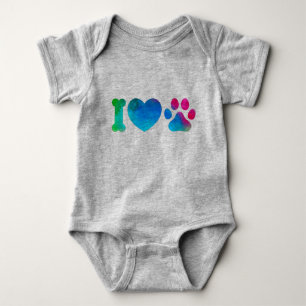 Body Para Bebé Camiseta de bebé adorable de I Love Pets Estampado