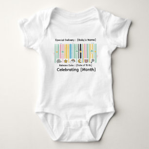 Body Para Bebé Camiseta de bebé con código de barras caprichoso y