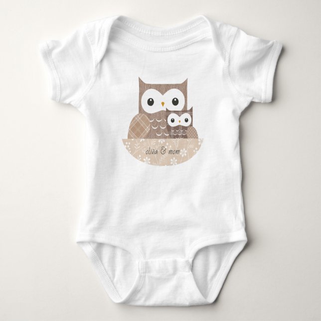 Body Para Bebé Camiseta de bebé de búho Body de bebé (Anverso)