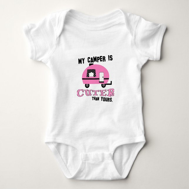 Body Para Bebé Camiseta de bebé de camper rosada (Anverso)