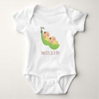 Camiseta de bebé de gemelos adorables dos guisante