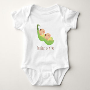 Body Para Bebé Camiseta de bebé de gemelos adorables dos guisante