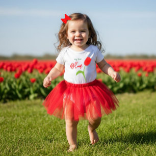 Body Para Bebé Camiseta de bebé de tulipán rojo