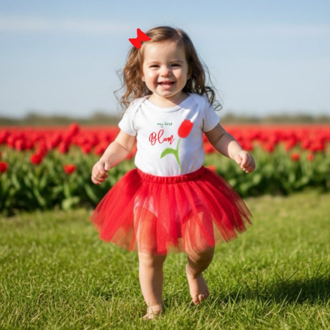 Body Para Bebé Camiseta de bebé de tulipán rojo (Subido por el creador)