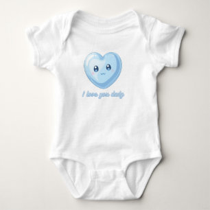 Body Para Bebé Camiseta de bebé diaria "Te amo" - Lindo azul Kawa