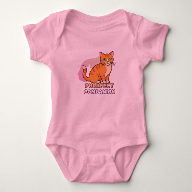 Body Para Bebé "Camiseta de bebé gato de Personalizado Adorable - (Anverso)