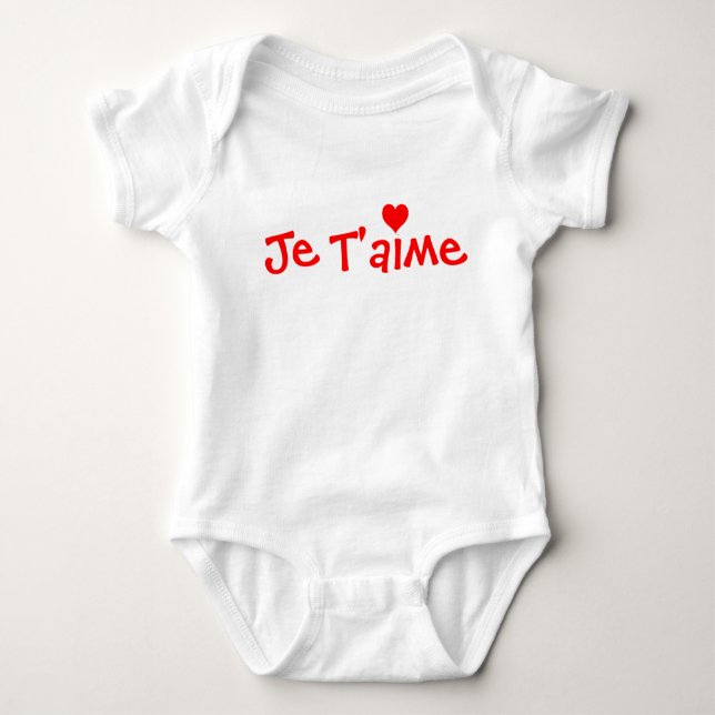 Body Para Bebé Camiseta de bebé Je T'aime (Anverso)