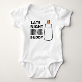 Body Para Bebé Camiseta de bebé Late Night Drinking Bud bottle ba