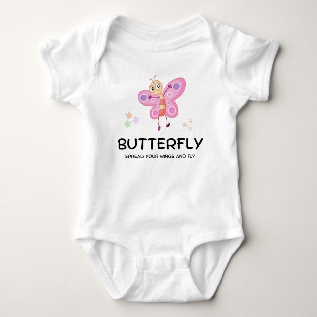 Body Para Bebé Camiseta de bebé mariposa (Anverso)