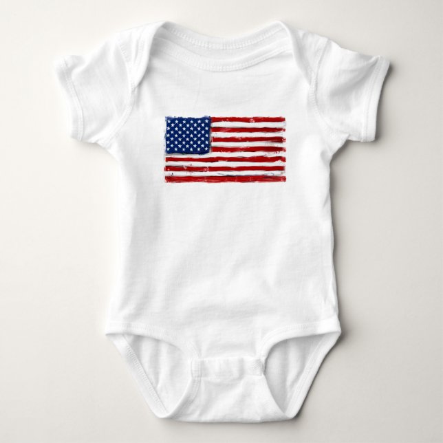 Body Para Bebé Camiseta de bebé militar de la bandera estadounide (Anverso)
