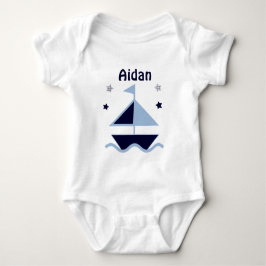 Body Para Bebé Camiseta de bebé "Nautical/Sailboat/Navy" personal