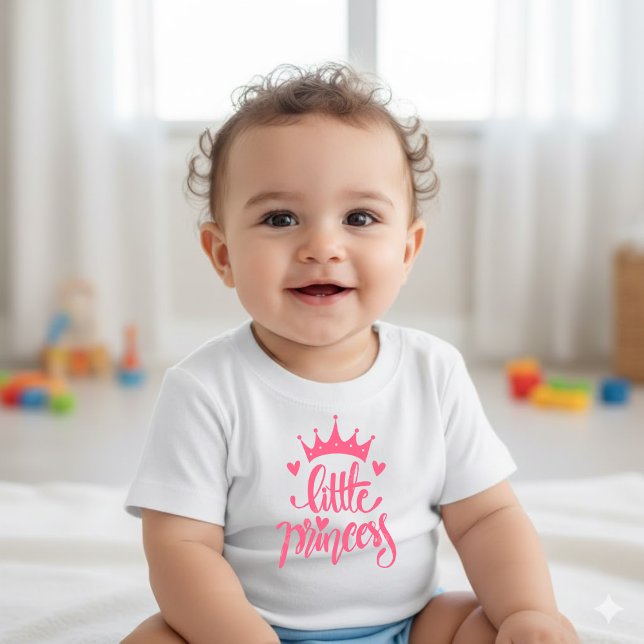 Body Para Bebé Camiseta de bebé pequeña princesa corona rosa lind (Subido por el creador)