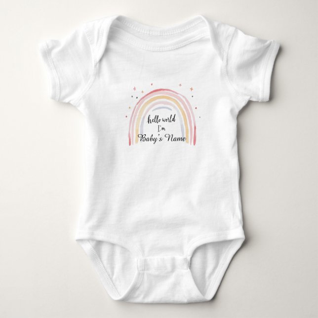 Body Para Bebé Camiseta de bebé personalizada - "Hola mundo, soy  (Anverso)