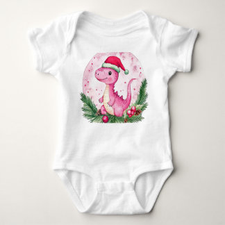 Body Para Bebé Camiseta de bodysuit bebé dinosaurio rosa