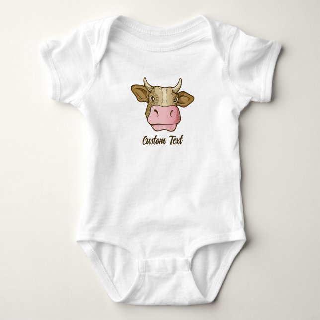 Body Para Bebé Camiseta De Cabeza De Vaca (Anverso)