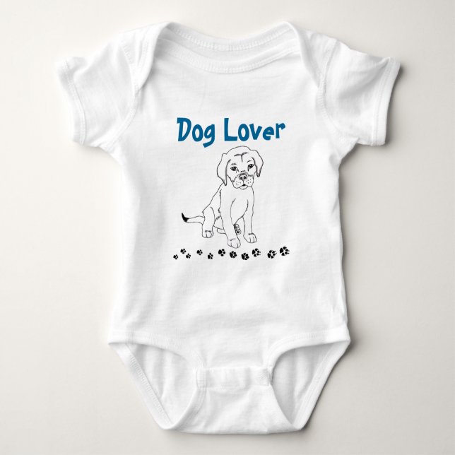 Body Para Bebé Camiseta de cachorro de Dog Lover (Anverso)