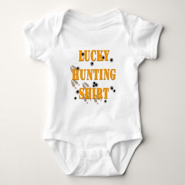 Body Para Bebé camiseta de caza afortunada (Anverso)