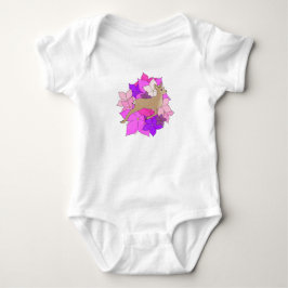 Body Para Bebé Camiseta de cervatillo lindo con flores