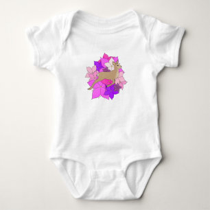 Body Para Bebé Camiseta de cervatillo lindo con flores