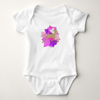 Body Para Bebé Camiseta de cervatillo lindo con flores