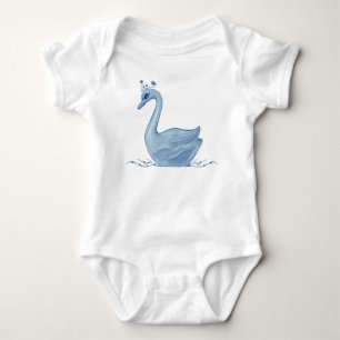 Body Para Bebé Camiseta de cisne azul