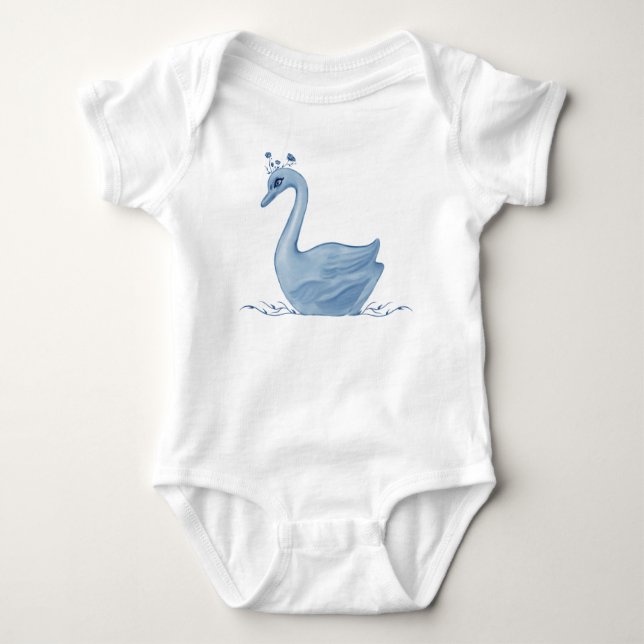 Body Para Bebé Camiseta de cisne azul (Anverso)