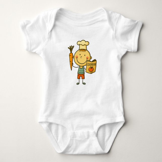 Body Para Bebé Camiseta de cocina para niños Chef Boy de dibujos  (Anverso)
