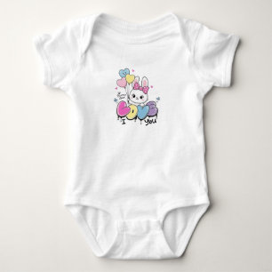 Body Para Bebé Camiseta de conejito lindo "TE QUIERO" Corazones G