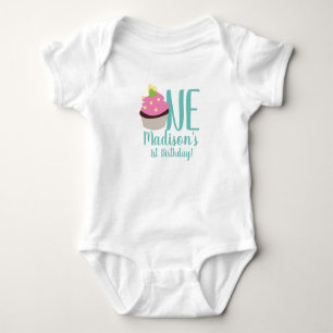 Body Para Bebé Camiseta de Corazón con Purpurina para Cupcake de