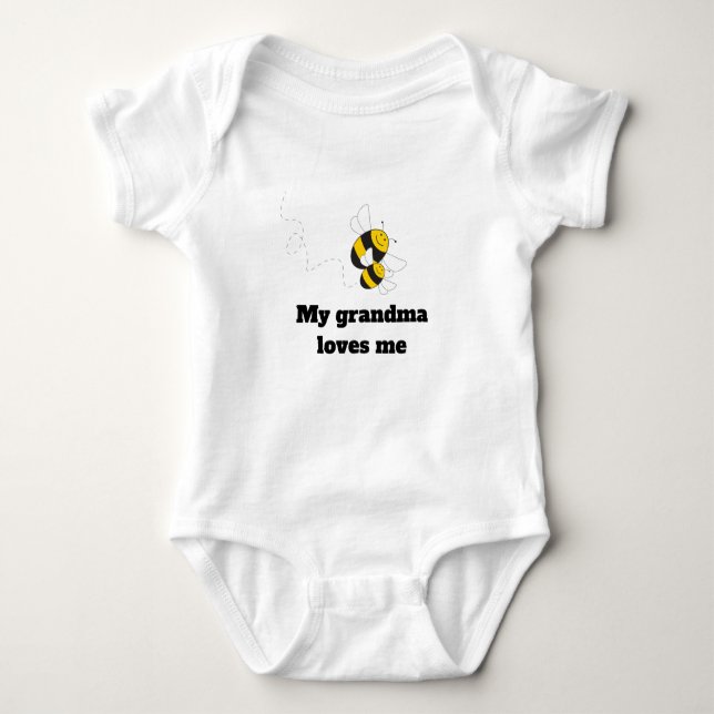 Body Para Bebé Camiseta de cumpleaños Bumblebee, la abuela me ama (Anverso)