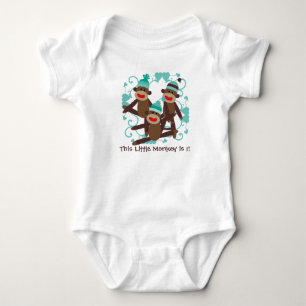 Body Para Bebé Camiseta de cumpleaños de Boy Sock Monkey