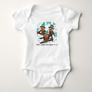 Body Para Bebé Camiseta de cumpleaños de Boy Sock Monkey